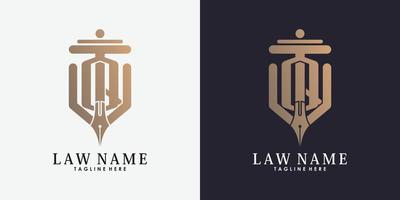 avvocato logo design con lettera q creativo concetto premio vettore