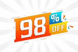 98 per cento via 3d speciale promozionale campagna design. 98 di 3d sconto offrire per vendita e marketing. vettore