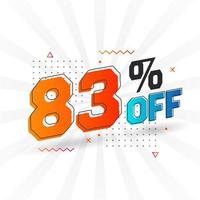 83 per cento via 3d speciale promozionale campagna design. 83 di 3d sconto offrire per vendita e marketing. vettore