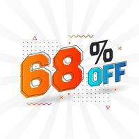 68 per cento via 3d speciale promozionale campagna design. 68 di 3d sconto offrire per vendita e marketing. vettore