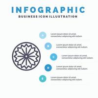 indiano bandiera cartello giorno linea icona con 5 passaggi presentazione infografica sfondo vettore