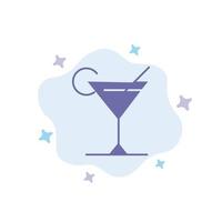cocktail succo Limone blu icona su astratto nube sfondo vettore