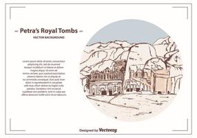 Petra's Royal Tombs Vector Background