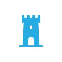 eps10 blu vettore castello Torre astratto solido arte icona isolato su bianca sfondo. castello edificio simbolo nel un' semplice piatto di moda moderno stile per il tuo sito web disegno, logo, e mobile applicazione