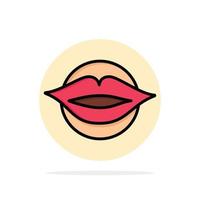 labbra bocca san valentino viso bellezza astratto cerchio sfondo piatto colore icona vettore