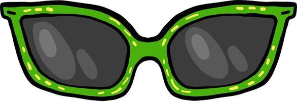 verde occhiali da sole, illustrazione, vettore su bianca sfondo.