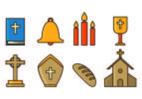 Set di icone della Settimana Santa vettore