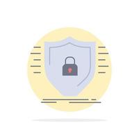 difesa firewall protezione sicurezza scudo piatto colore icona vettore