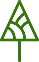 minimo verde triangolo inverno albero, illustrazione, vettore su bianca sfondo.