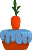 carota torta, illustrazione, vettore su bianca sfondo