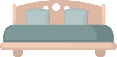 grande letto, illustrazione, vettore su bianca sfondo.