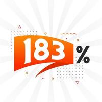 183 sconto marketing bandiera promozione. 183 per cento i saldi promozionale design. vettore