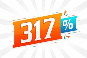 317 sconto marketing bandiera promozione. 317 per cento i saldi promozionale design. vettore