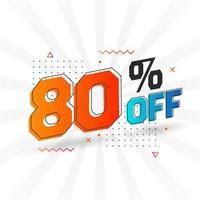 80 per cento via 3d speciale promozionale campagna design. 80 di 3d sconto offrire per vendita e marketing. vettore