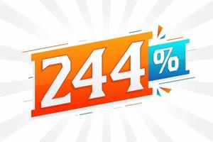 244 sconto marketing bandiera promozione. 244 per cento i saldi promozionale design. vettore