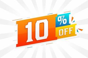 10 per cento via 3d speciale promozionale campagna design. 10 di 3d sconto offrire per vendita e marketing. vettore