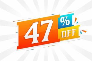 47 per cento via 3d speciale promozionale campagna design. 47 di 3d sconto offrire per vendita e marketing. vettore