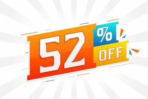 52 per cento via 3d speciale promozionale campagna design. 52 di 3d sconto offrire per vendita e marketing. vettore