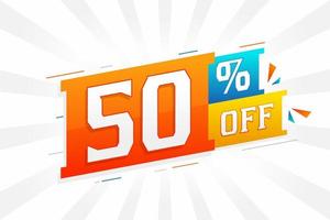 50 per cento via 3d speciale promozionale campagna design. 50 di 3d sconto offrire per vendita e marketing.