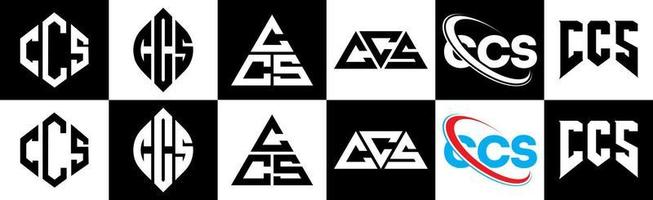 cc lettera logo design nel sei stile. cc poligono, cerchio, triangolo, esagono, piatto e semplice stile con nero e bianca colore variazione lettera logo impostato nel uno tavola da disegno. cc minimalista e classico logo vettore
