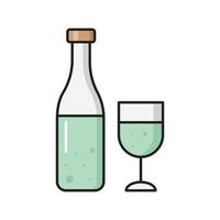 illustrazione vettoriale del vino su uno sfondo simboli di qualità premium. icone vettoriali per il concetto e la progettazione grafica.