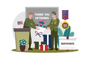 militare ufficiale presente premio certificati per veterani di servizio vettore
