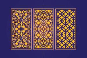 islamico decorativo laser tagliare pannelli modello con astratto geometrico struttura e floreale laser vettore
