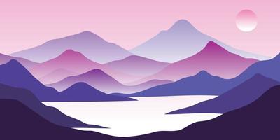 montagne colore, traslucido onde, astratto bicchiere forma, moderno sfondo, design vettore illustrazione