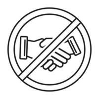 linea arte vettore stretta di mano Proibito cartello per applicazioni o siti web