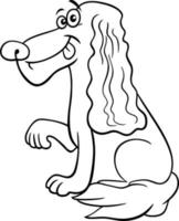 cartone animato cocker spaniel cane personaggio colorazione pagina vettore