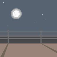 notte con Luna, illustrazione, vettore su bianca sfondo.