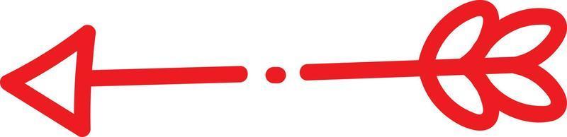 rosso freccia appuntito per il sinistra, illustrazione, vettore su bianca sfondo.