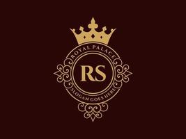 lettera rs antico reale lusso vittoriano logo con ornamentale telaio. vettore