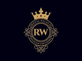 lettera rw antico reale lusso vittoriano logo con ornamentale telaio. vettore