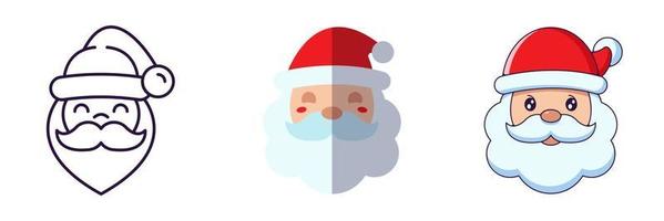 allegro Natale e contento nuovo anno concetto. collezione di icona di Santa Claus nel linea, piatto e cartone animato stili per ragnatela siti, annunci, articoli, negozi, I negozi vettore