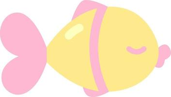 giallo pesce, icona illustrazione, vettore su bianca sfondo