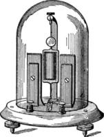 deprez-d'arsonval batticuore riflettendo galvanometro, Vintage ▾ illustrazione. vettore