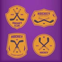 hockey emblema quattro logo vettore