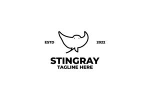 piatto Stingray semplice silhouette logo design vettore illustrazione