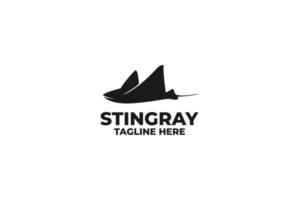 piatto Stingray semplice silhouette logo design vettore illustrazione