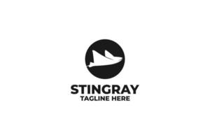 piatto Stingray semplice silhouette logo design vettore illustrazione