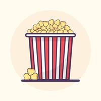 Popcorn merenda cibo imballare illustrazione vettore