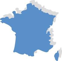 francese carta geografica, icona illustrazione, vettore su bianca sfondo