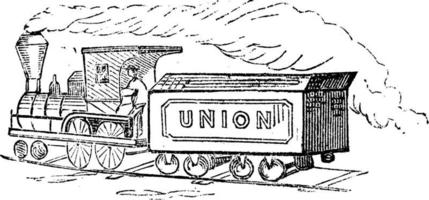 treno, Vintage ▾ illustrazione. vettore