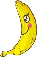 carino Banana, illustrazione, vettore su bianca sfondo.