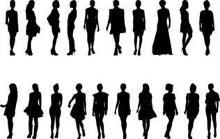 alla moda Da donna attività silhouette, alto risoluzione, e realistico. vettore