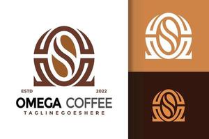 omega caffè logo disegno, marca identità loghi vettore, moderno logo, logo disegni vettore illustrazione modello