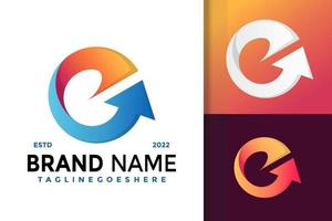 lettera e con freccia logo disegno, marca identità loghi vettore, moderno logo, logo disegni vettore illustrazione modello