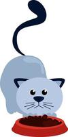 blu gatto, illustrazione, vettore su bianca sfondo.