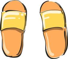 giallo pantofole, illustrazione, vettore su bianca sfondo.